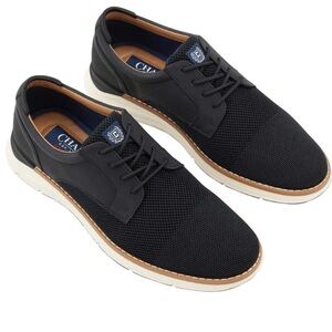 Chaps Black Knit Lace up Shoes - Size 10